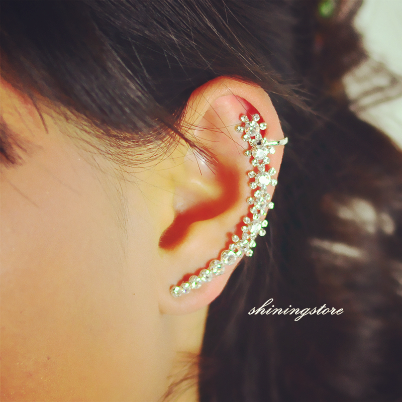 Diamond Ear Cuffs, Sapphire ,Ruby, Rhinestone Ear Cuff ,Left Ear